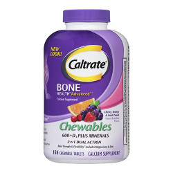 Caltrate Bone Health 600+ D3 Plus Minerals Chewable 可嚼式鈣片+D3與礦物質 (155 顆嚼片)