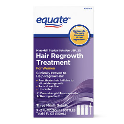 Equate Women's 2% Minoxidil 米諾地爾 女性專用 生髮水 (3瓶 x 60ml - 共 3個月份量)