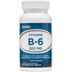 GNC VITAMIN B-6 200 MG 維他命 B-6 (100顆素食片劑)