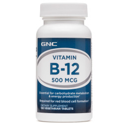 GNC VITAMIN B-12 500 MCG 維他命B-12 (100顆素食片劑)