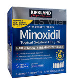 [黃金會員專屬]  Kirkland Minoxidil 5% 米諾地爾 男性專用 生髮液 (一盒六瓶 x 60ml - 共 6個月份量) [保存期限到 2027年12月] 