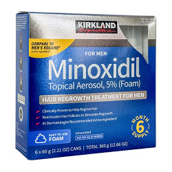 [保存期限到 2028年1月] Kirkland Minoxidil 5% Foam 米諾地爾 男性專用 生髮慕斯 (一盒六瓶 x 60g - 共 6個月份量) 