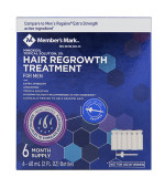 [保存期限 2028年1月以上] Member's Mark Minoxidil 5% 米諾地爾 男性專用 生髮液 (一盒六瓶 x 60ml - 共 6個月份量) 