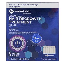 [保存期限 2028年1月以上] Member's Mark Minoxidil 5% 米諾地爾 男性專用 生髮液 (一盒六瓶 x 60ml - 共 6個月份量) 