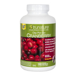 TruNature One Per Day Cranberry 650mg 每日一顆蔓越莓精華 (140 顆 素食膠囊) TruNature One Per Day Cranberry 650mg 每日一顆蔓越莓精華 (140 顆 素食膠囊)